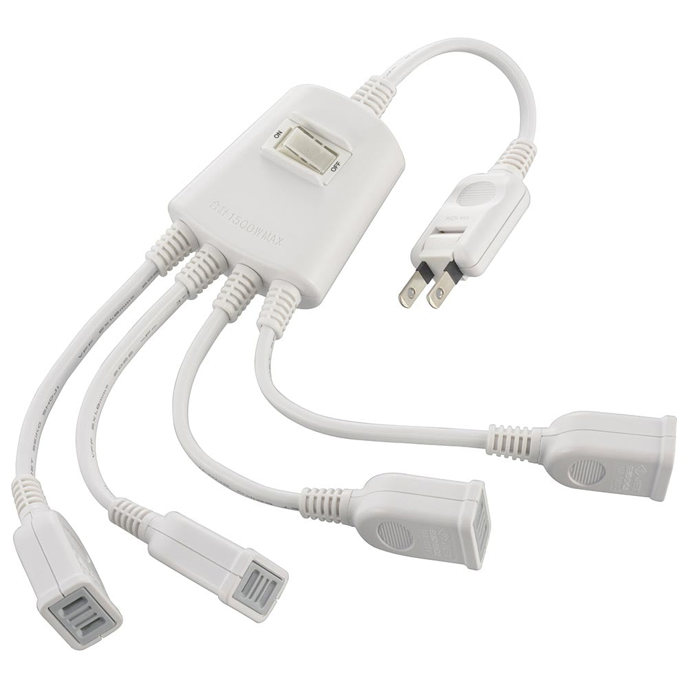 電源分配コード(集中スイッチ付き/難燃・耐熱ボディ/4個口/ホワイト)_00-1985_HS-TP4C10V3-W_OHM(オーム電機)